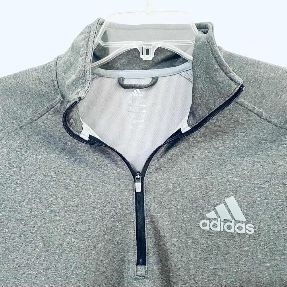 Adidas Climalite Essentials Tech Quarter Zip Grey… - image 2